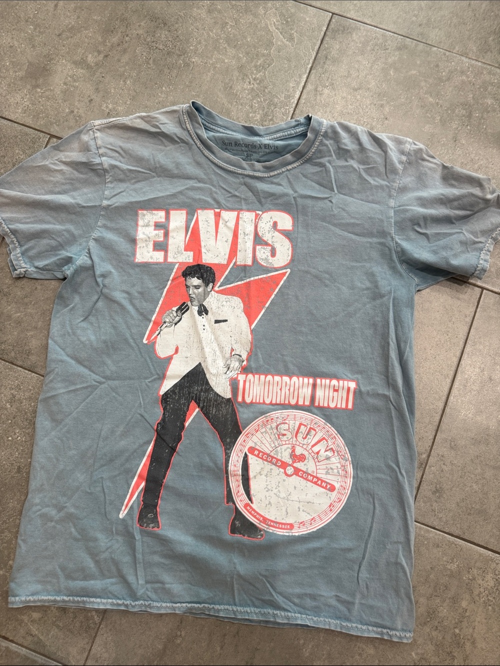 Elvis 'Tomorrow Night' Graphic Tee - Light Blue